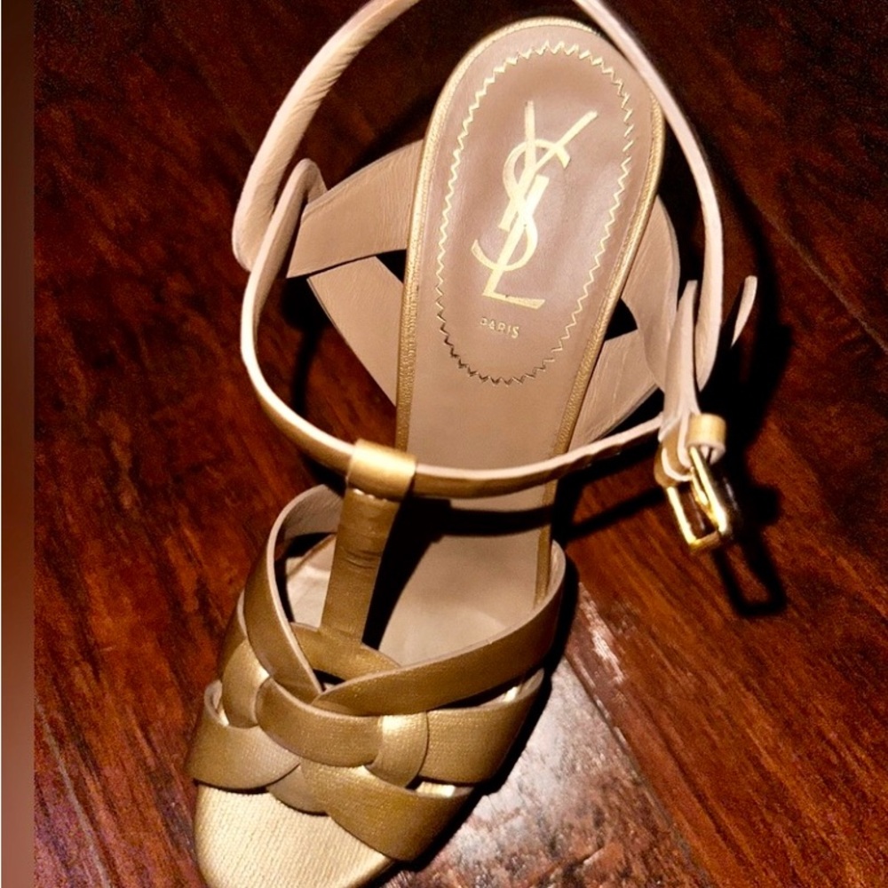 Yves Saint Laurent Women's Gold Braided Heels